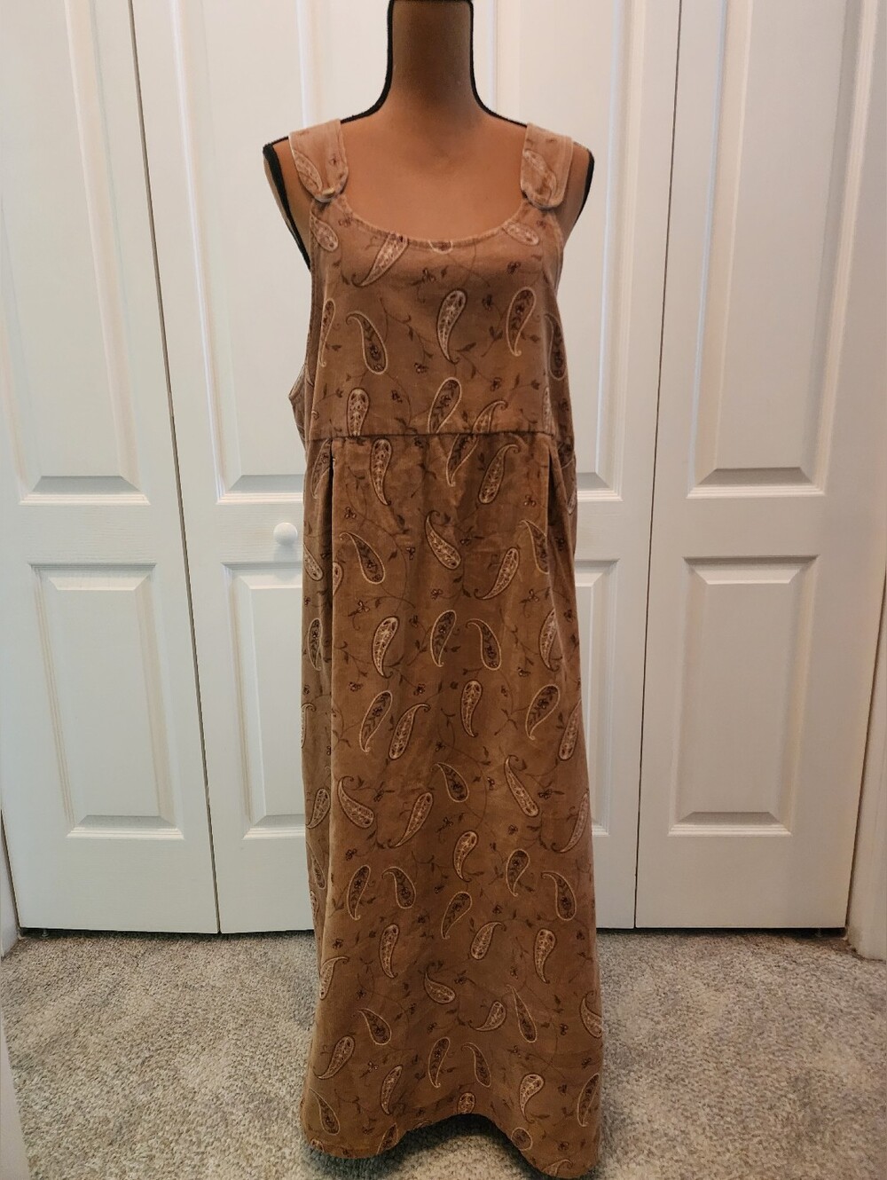 Brown Buttermom Corderoy Paisley Jumper Maxidress Pro HOME MADE ONE OF A KIND